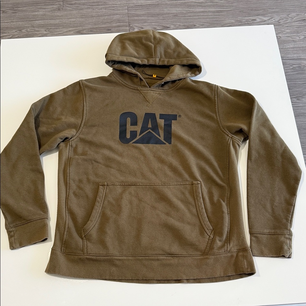 CAT Caterpillar Logo Hoodie Pullover Hooded Sweatshirt Men Size M